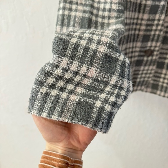 Vintage Koret Union Made USA Plaid Checkered Gray Pink Blazer Single Button 8 - Picture 3 of 9